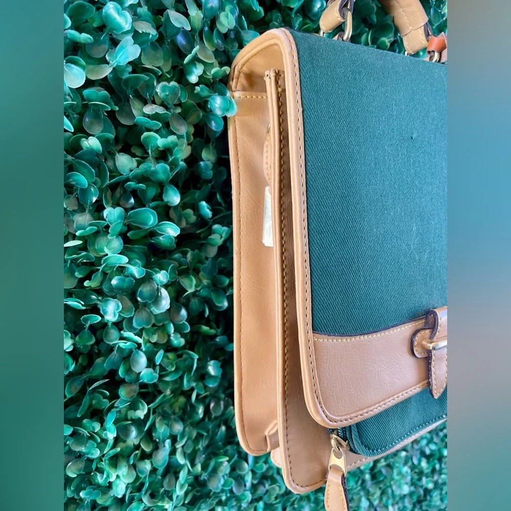 Vintage Leather Canvas Dooney & Bourke Multi Compartment Purse Handbag - Picture 2 of 13